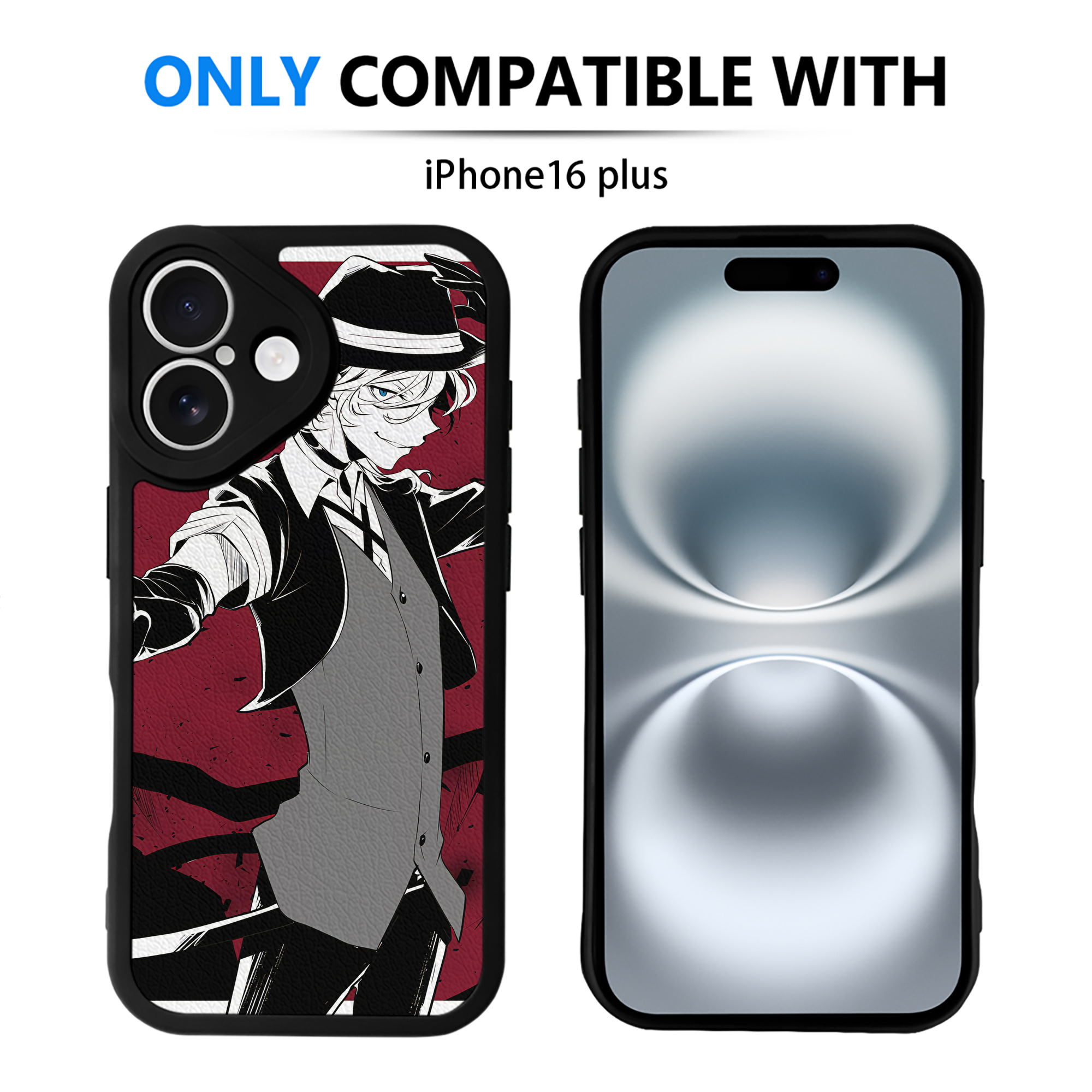 （画像用） 文豪ストレイドッグス Bungo Stray Dogs 【iPhone 16シリーズ対応】シリコンスマホケース（レザー調） 材質：シリコン